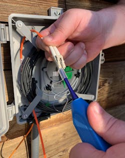 Platinum Tools Fiber Optic Cleaner In Use Platinum Tools Fiber Optic Cleaner In Use