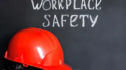 Workplace Safety Chalkboard Red Hard Hat