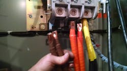 Photo 19. Imagine these conductors falling out of the lugs while energized and under a load! Photo 19. Imagine these conductors falling out of the lugs while energized and under a load!