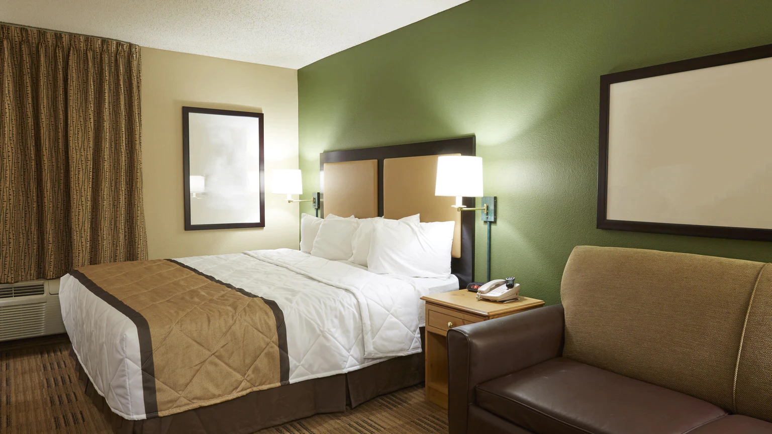 Hotel Room With Green Walls