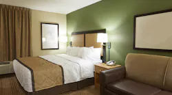 Hotel Room With Green Walls
