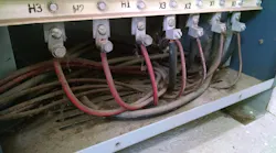 Shown here is the transformer and MCC that had been installed in the early 1970s.