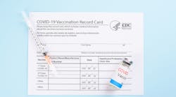 Covid Vaccine Card Syringe Vial Dreamstime Xl 208581509