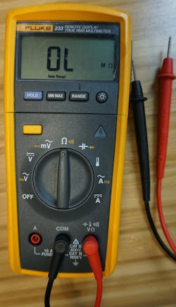 Photo 1. The digital multimeter (DMM) is the most commonly used type of multimeter. This DMM has a removable display for safety and can be used for various measurements, including AC and DC voltage and current, resistance, frequency, and temperature when the thermocouple accessory is used. Photo 1. The digital multimeter (DMM) is the most commonly used type of multimeter. This DMM has a removable display for safety and can be used for various measurements, including AC and DC voltage and current, resistance, frequency, and temperature when the thermocouple accessory is used.