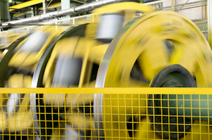 large piece of rotating equipment in factory