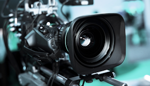An image of a video camera up close