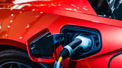 Red EV Car Charging