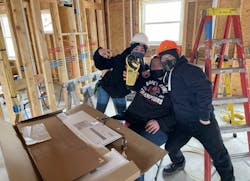 Kaitlyn Lennon, Jonathan Toth, and Dylan Senor (from left to right) worked together on the circuit labeling of a load center — and had fun while doing it. They graduated in June 2021. Kaitlyn Lennon, Jonathan Toth, and Dylan Senor (from left to right) worked together on the circuit labeling of a load center — and had fun while doing it. They graduated in June 2021.