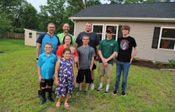 Electrical students and volunteers got to meet the Maragoudakis family (who now call build No. 3 their home) and see the results of their hard work. Electrical students and volunteers got to meet the Maragoudakis family (who now call build No. 3 their home) and see the results of their hard work.