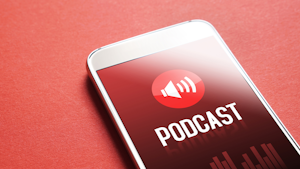 podcast on phone