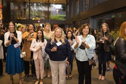 A room full of AEC industry professionals enjoying the Women Working Together Networking Event Steering Committee presentation at City Green in City National Plaza in downtown Los Angeles. A room full of AEC industry professionals enjoying the Women Working Together Networking Event Steering Committee presentation at City Green in City National Plaza in downtown Los Angeles.