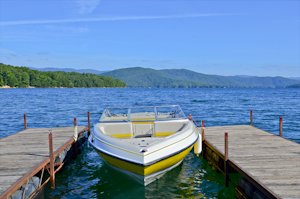 Boat at Dock on Lake