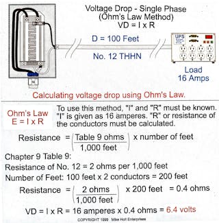 voltage drop formula