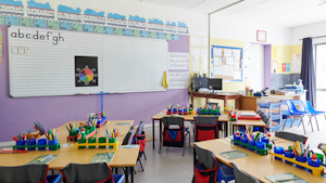 empty elementary school classroom