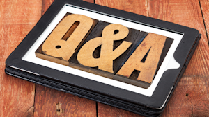 q and a letters on tablet
