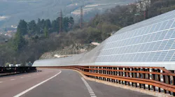 Solar panels along Italian highway