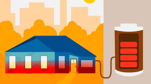 A long-duration grid-scale battery could use energy stored during the spring to cool a house on a hot summer day.