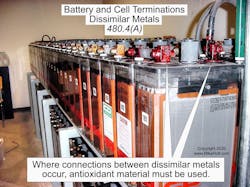 Where connections between dissimilar metals occur, antioxidant material must be used. Where connections between dissimilar metals occur, antioxidant material must be used.