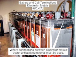 Where connections between dissimilar metals occur, antioxidant material must be used. Where connections between dissimilar metals occur, antioxidant material must be used.