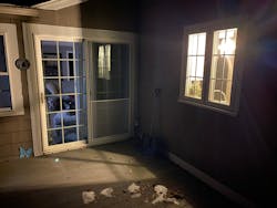 Photo. This luminaire shines light through the kitchen window and provides plenty of illumination on the exterior side of the sliding door. Photo. This luminaire shines light through the kitchen window and provides plenty of illumination on the exterior side of the sliding door.