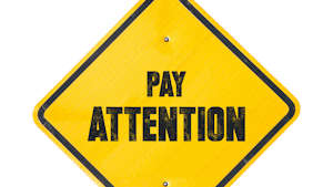 Pay Attention Sign Safety Work Distractions