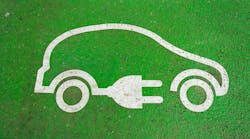 Electric Vehicle Logo on Pavement