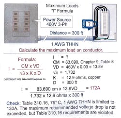 Fig. 5. When working with existing circuits, your load will be limited by the existing conductor size and the distance from the source. Fig. 5. When working with existing circuits, your load will be limited by the existing conductor size and the distance from the source.