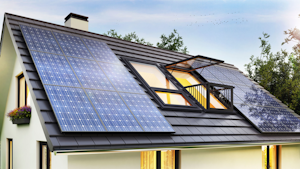 solar panels on roof of house