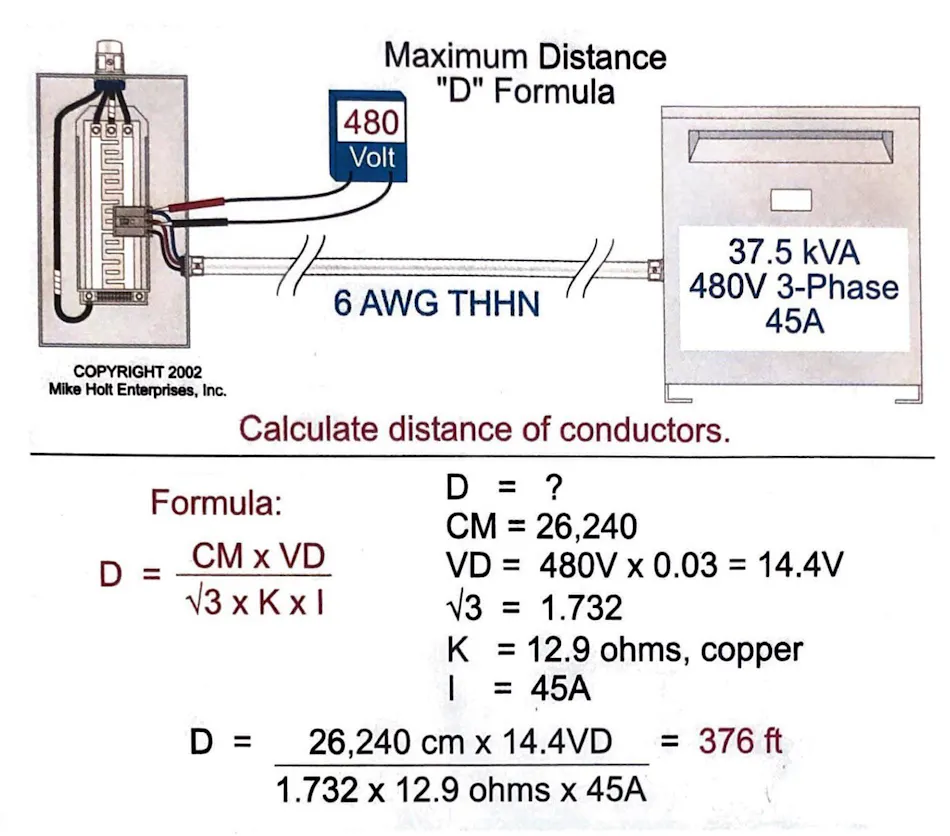 Circuit Distance Chart Don't Let Voltage Drop Get Your System Down | EC&M