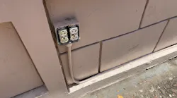 outdoor four-gang outlet without protective cover plate