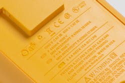 Photo 1. Check for appropriate CAT ratings, IP codes, and independent verification symbols to be sure the meter you select has been tested by an independent lab and is safe for your measurements. Photo 1. Check for appropriate CAT ratings, IP codes, and independent verification symbols to be sure the meter you select has been tested by an independent lab and is safe for your measurements.