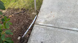 pvc conduit poorly buried under grass