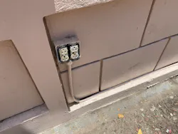 outdoor receptacle without a cover