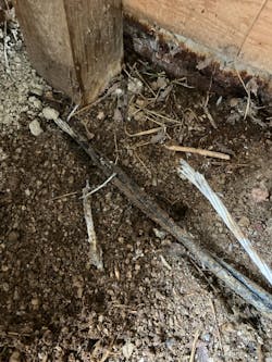 bare conductor burned in half bare conductor burned in half