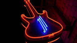 neon electric guitar sign