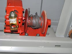 Photo 2. This is a typical winch arrangement found on an LVPCB line-up. Photo 2. This is a typical winch arrangement found on an LVPCB line-up.
