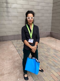 Samantha Sprole, Rosendin electrical apprentice at Local 429, attending the NECA 2022 Conference in Nashville, Tenn. She took a circuitous route to be an electrician, but is certain she&apos;s found the right fit thanks to her mentors.