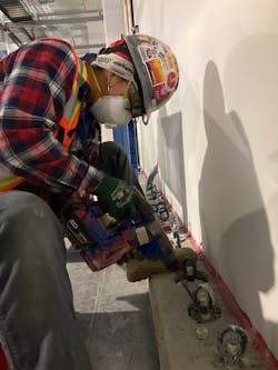 Samantha Sprole, an electrical apprentice, hones her craft on the job in Tennessee. Currently, she is helping to build a LEED Gold-certified data center powered by 100% renewable energy and using 80% less water than a typical data center. Samantha Sprole, an electrical apprentice, hones her craft on the job in Tennessee. Currently, she is helping to build a LEED Gold-certified data center powered by 100% renewable energy and using 80% less water than a typical data center.