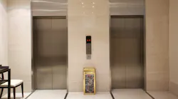 elevator doors in a lobby