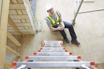 Safety Worker Falls Down Ladder