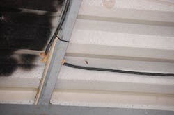 NM cable installed directly beneath metal corrugated roof NM cable installed directly beneath metal corrugated roof