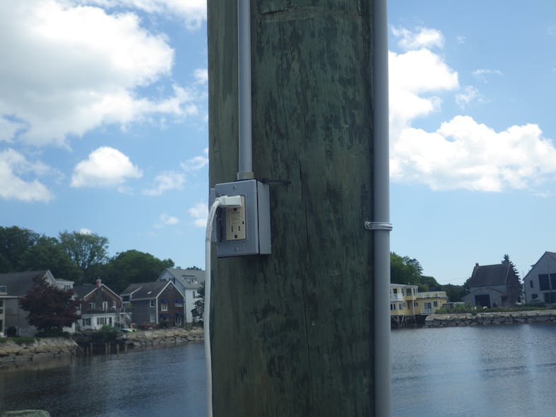 receptacle outlet on pole without weatherproofing