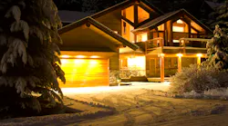 illuminated house at night