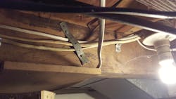 metal pipe strap used to secure multiple non-metallic sheathed metal pipe strap used to secure multiple non-metallic sheathed