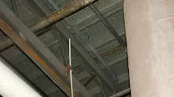 electrical metallic tubing (EMT) is installed too close to the metal roof decking