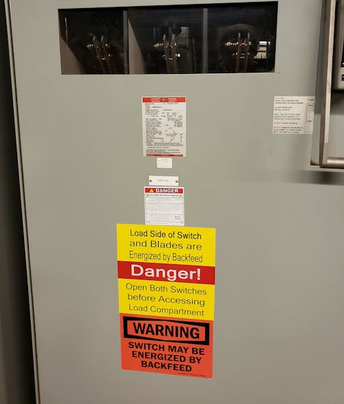 Labels that clearly warn workers of hazards inside equipment are an example of the Awareness Risk Control Method.