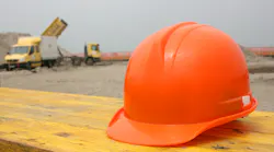 construction helmet on site