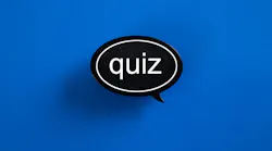 quiz speech bubble on blue background