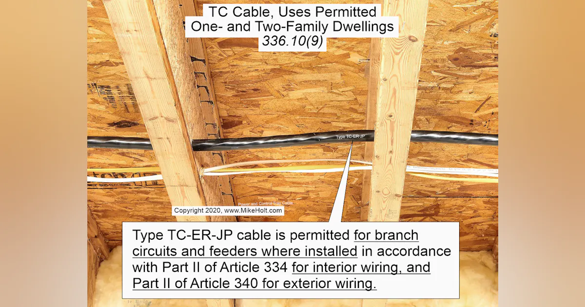 Stumped by the Code? NEC Requirements for Installing TC Cable | EC&M