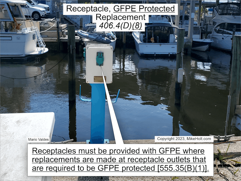Fig. 2. Section 555.35(B)(1) contains requirements for GFPE protection of receptacles.